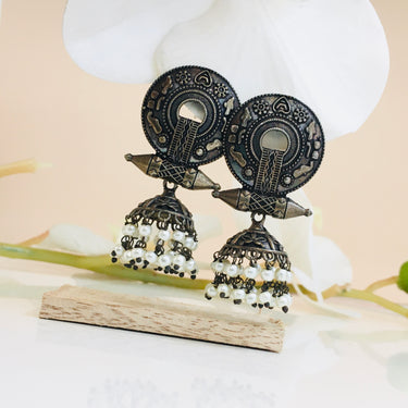 Oxidised Jhumki Earrings